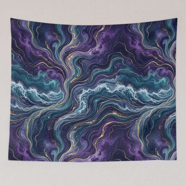 Item preview, Vertical Purple Celestial Ocean Pattern designed and sold by Inkworksbyshery.