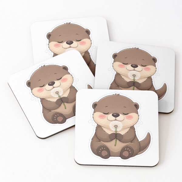 Item preview, Cute Otter Holding A Fluffy Dandelion designed and sold by Owcomm.