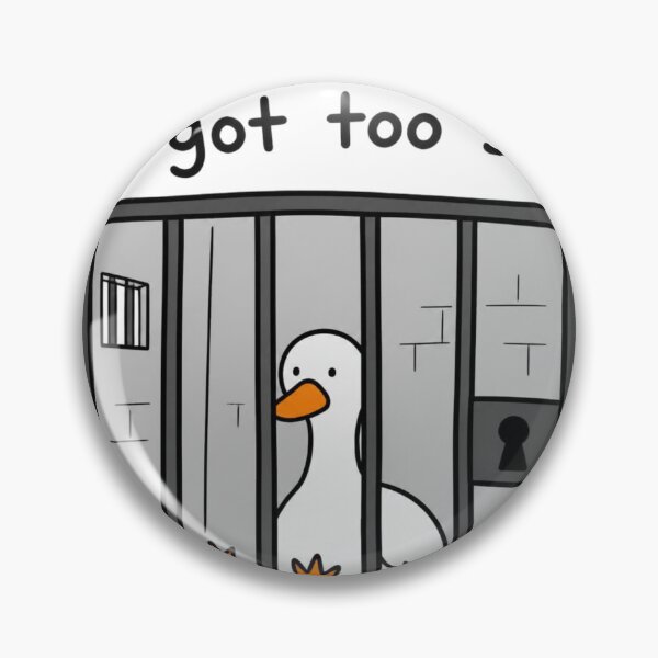 Item preview, Funny Silly Duck Locked Behind Bars Meme Artwork for Animal Lovers designed and sold by LavIsInTheAir.