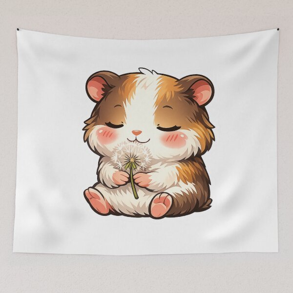 Item preview, Cute Guinea Pig Holding A Dandelion designed and sold by Owcomm.