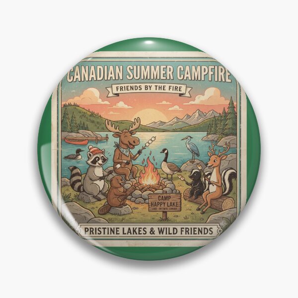 Item preview, Happy campers in Canada designed and sold by VintageArtByIda.