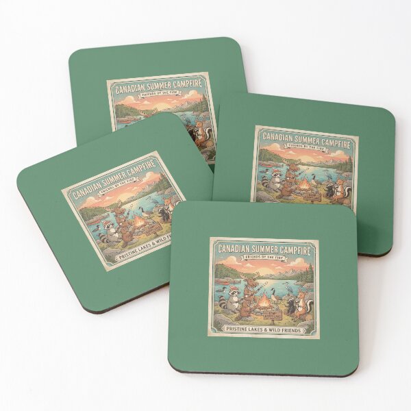 Item preview, Happy campers in Canada designed and sold by VintageArtByIda.