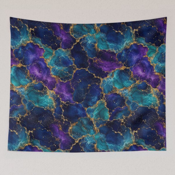 Item preview, Celestial Ocean Marbled Gold Wave Art designed and sold by Inkworksbyshery.