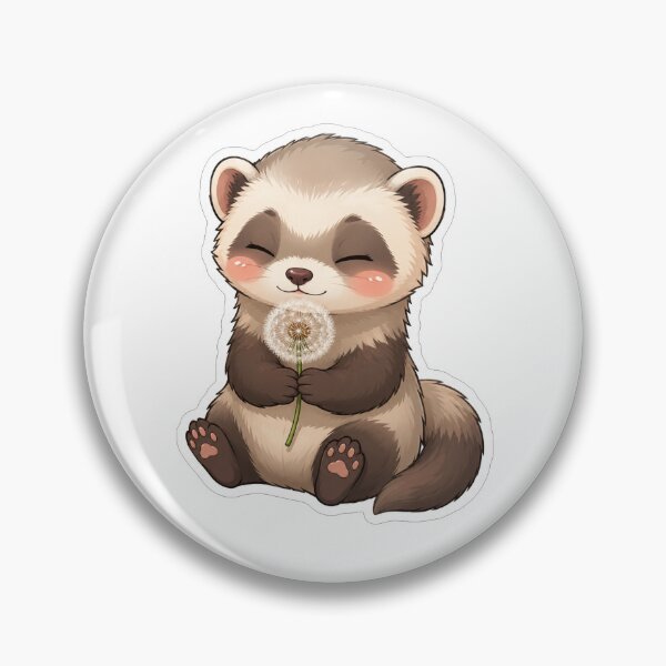 Item preview, Cute Ferret Holding A White Dandelion designed and sold by Owcomm.