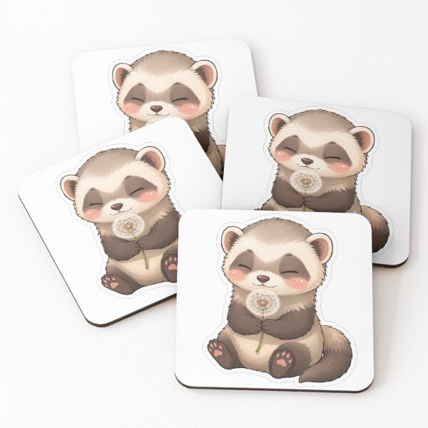 Item preview, Cute Ferret Holding A White Dandelion designed and sold by Owcomm.