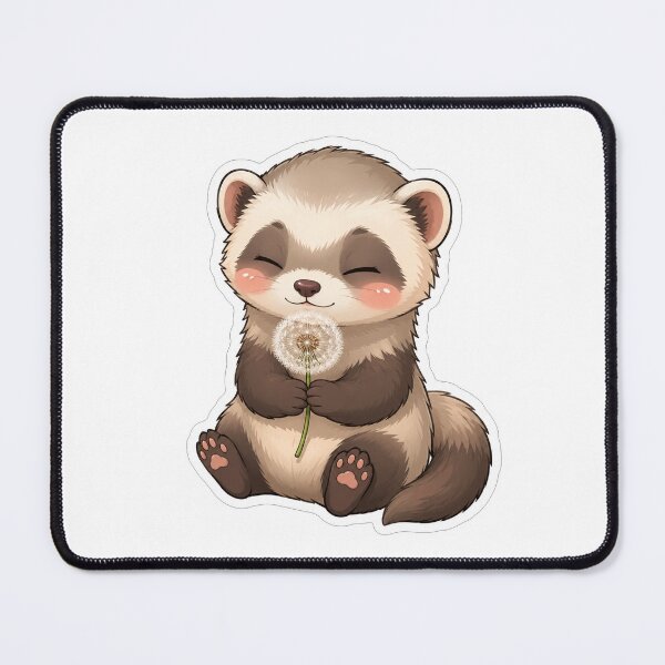 Item preview, Cute Ferret Holding A White Dandelion designed and sold by Owcomm.