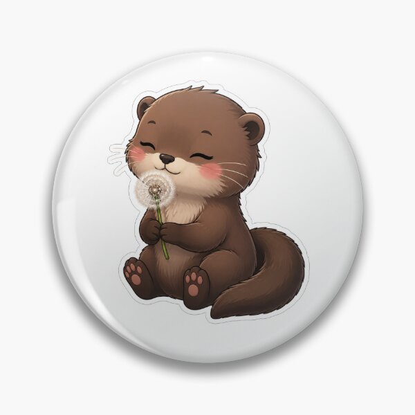 Item preview, Cute Baby Otter Holding a Dandelion designed and sold by Owcomm.