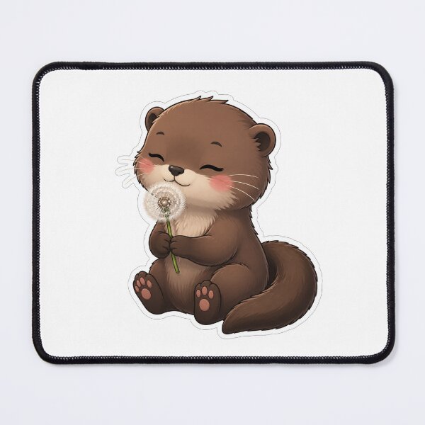 Item preview, Cute Baby Otter Holding a Dandelion designed and sold by Owcomm.