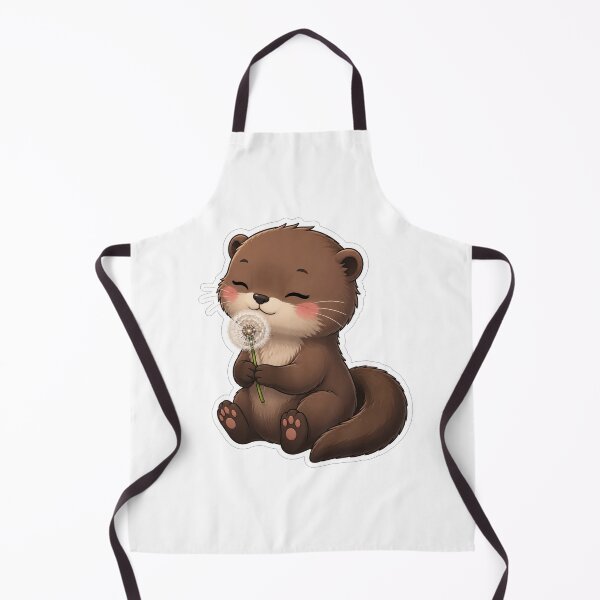 Item preview, Cute Baby Otter Holding a Dandelion designed and sold by Owcomm.