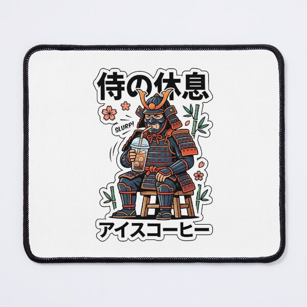 Item preview, No Coffee No Battle Japanese Samurai Drinking Iced Coffee T-Shirt designed and sold by fowzi shokri.