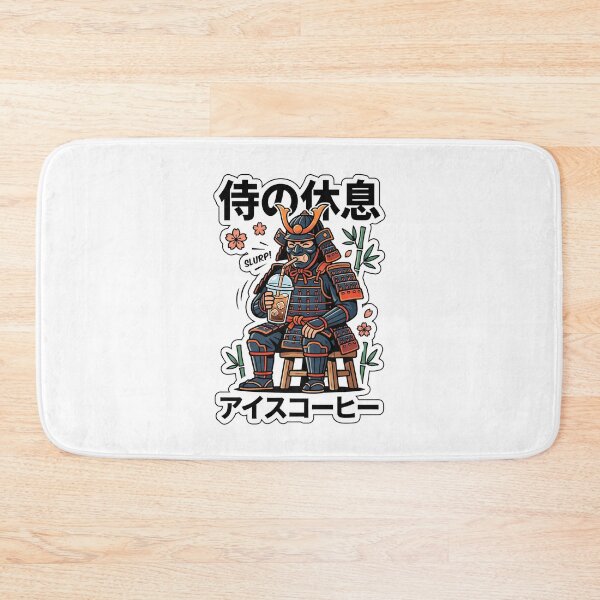 Item preview, No Coffee No Battle Japanese Samurai Drinking Iced Coffee T-Shirt designed and sold by fowzi shokri.