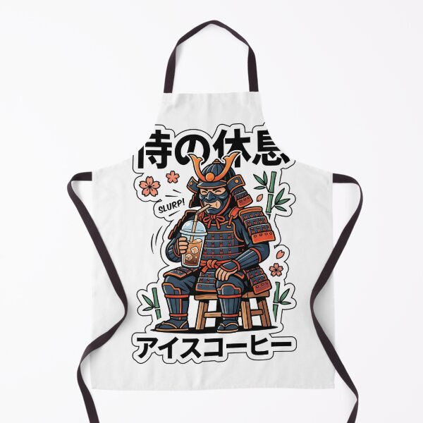 Item preview, No Coffee No Battle Japanese Samurai Drinking Iced Coffee T-Shirt designed and sold by fowzi shokri.