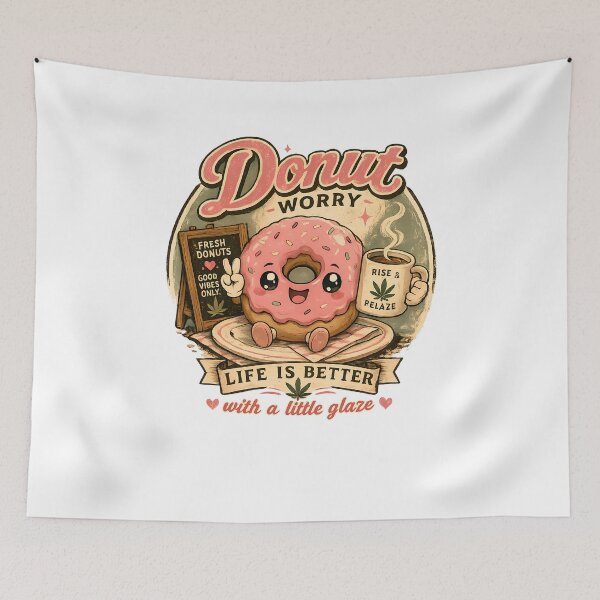 Item preview, Donut Worry Cute Kawaii Donut Illustration designed and sold by 91bravo1029.