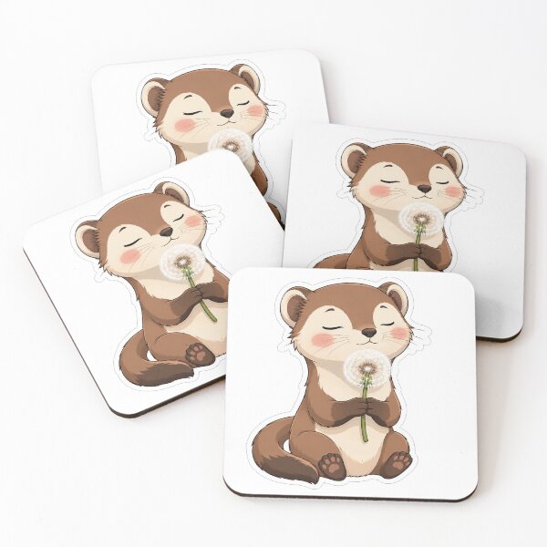 Item preview, Cute Ferret Holding A Fluffy Dandelion designed and sold by Owcomm.