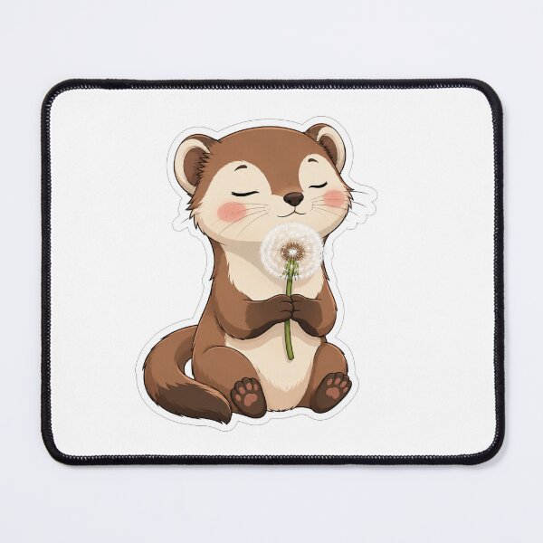 Item preview, Cute Ferret Holding A Fluffy Dandelion designed and sold by Owcomm.