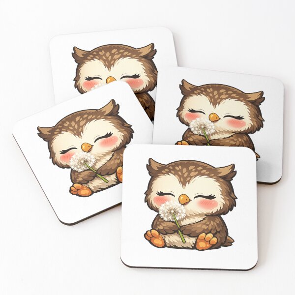Item preview, Cute Baby Owl Holding White Dandelion designed and sold by Owcomm.