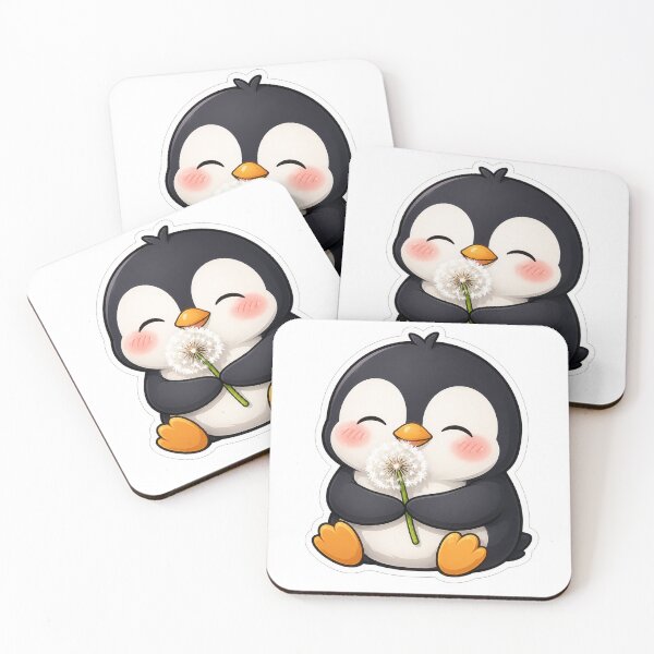 Item preview, Cute Little Penguin Holding White Dandelion designed and sold by Owcomm.