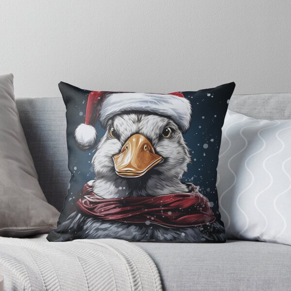 Item preview, Cute Christmas Duck Wearing a Santa Hat in Winter Snow designed and sold by btujohnmarla14.