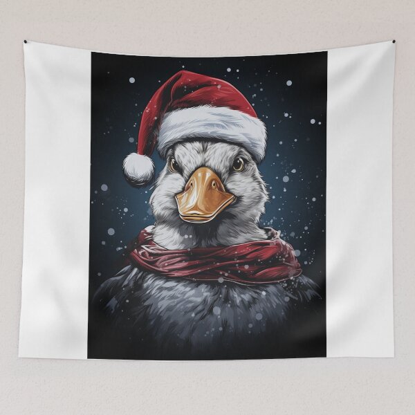 Item preview, Cute Christmas Duck Wearing a Santa Hat in Winter Snow designed and sold by btujohnmarla14.