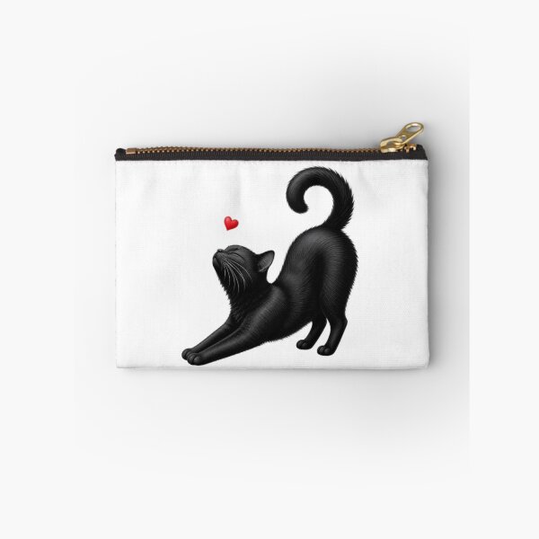 Item preview, Black cat stretching towards love - Red heart designed and sold by Natalia-Vlad.