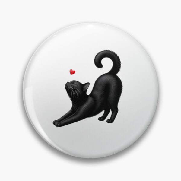 Item preview, Black cat stretching towards love - Red heart designed and sold by Natalia-Vlad.