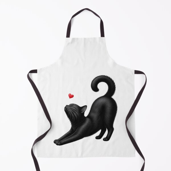 Item preview, Black cat stretching towards love - Red heart designed and sold by Natalia-Vlad.