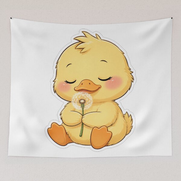 Item preview, Cute Little Duck Holding A Dandelion designed and sold by Owcomm.