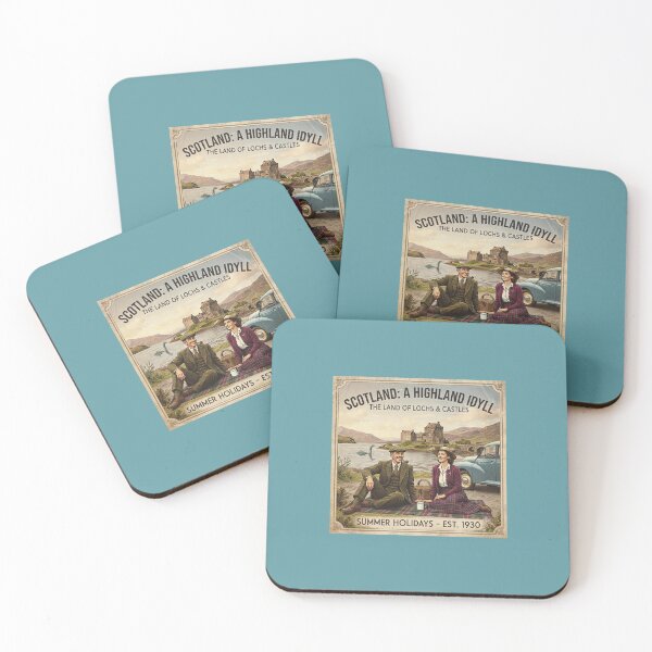Item preview, Highland Idyll designed and sold by VintageArtByIda.