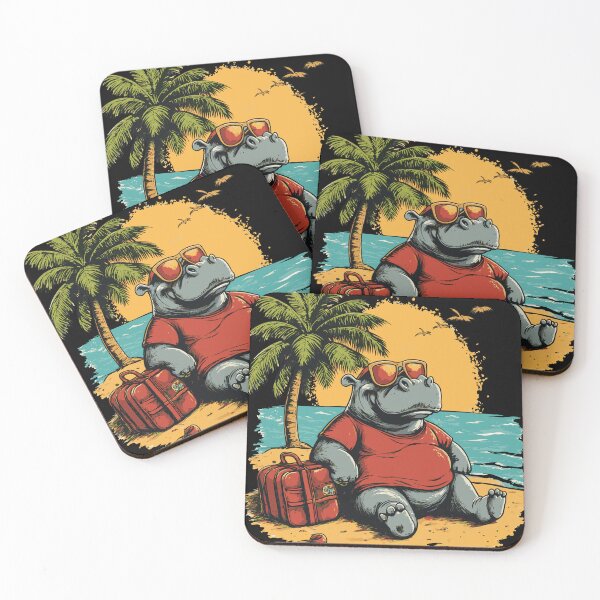 Item preview, Hippo Beach Vacation Sunset designed and sold by ClubVacay.