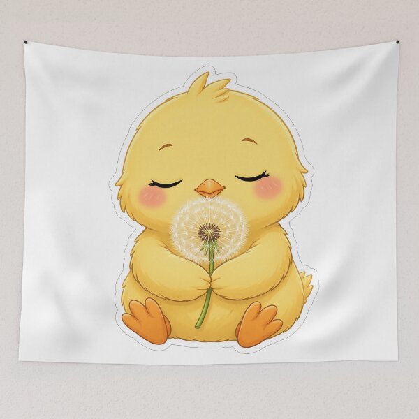 Item preview, Cute Little Chick Holding A Dandelion designed and sold by Owcomm.