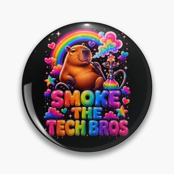Item preview, Smoke the Tech Bros Rainbow Capybara designed and sold by Victor Shadehorn.