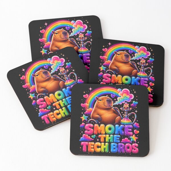 Item preview, Smoke the Tech Bros Rainbow Capybara designed and sold by Victor Shadehorn.