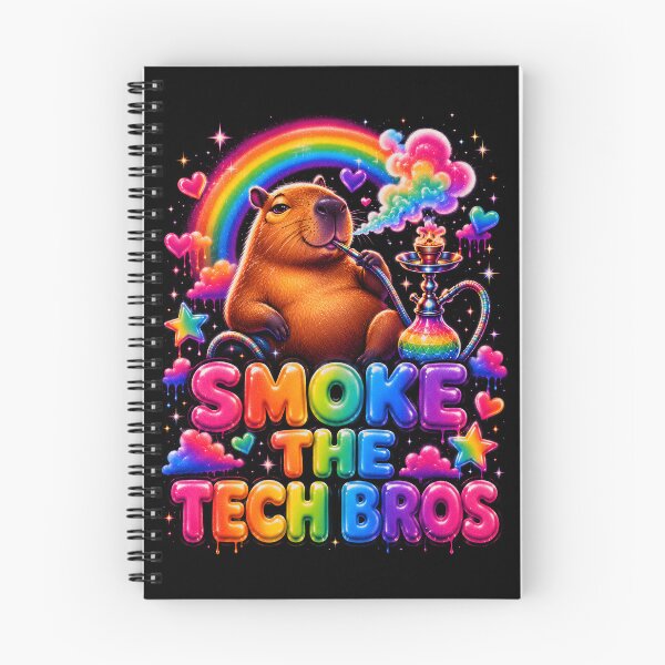 Item preview, Smoke the Tech Bros Rainbow Capybara designed and sold by Victor Shadehorn.