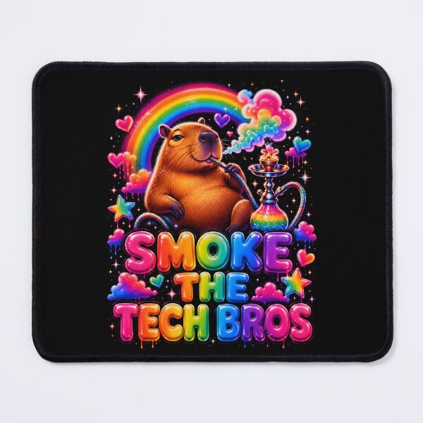 Item preview, Smoke the Tech Bros Rainbow Capybara designed and sold by Victor Shadehorn.