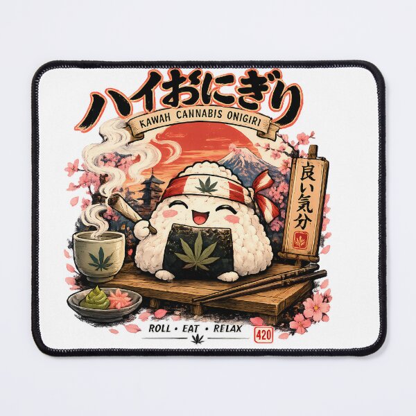 Item preview, Kawaii Cannabis Onigiri Japanese Food Art designed and sold by 91bravo1029.