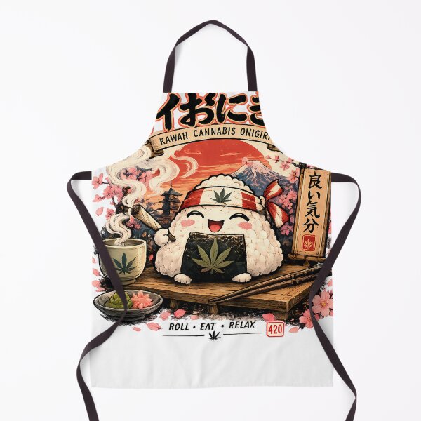 Item preview, Kawaii Cannabis Onigiri Japanese Food Art designed and sold by 91bravo1029.