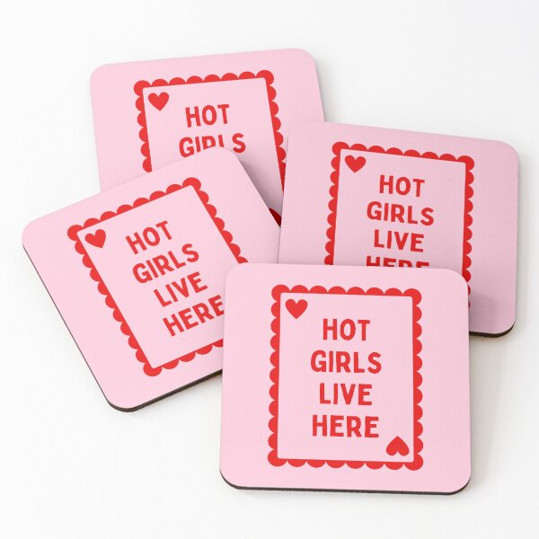 Item preview, Hot Girls Live Here Pink Typography designed and sold by OopsieDaisiesSh.