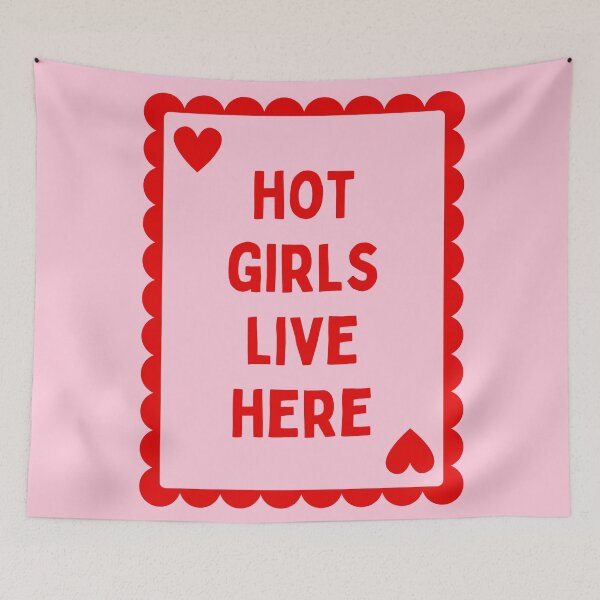 Item preview, Hot Girls Live Here Pink Typography designed and sold by OopsieDaisiesSh.