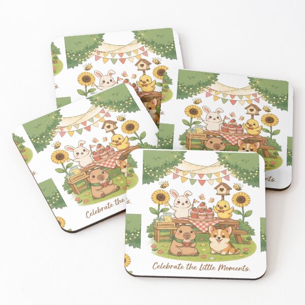 Item preview, Cute Kawaii Friendship Picnic Animals designed and sold by InspiredCreatives.