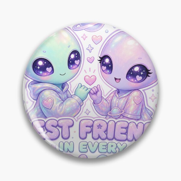 Artikelvorschau, Best Friends in Every Galaxy Süßes Pastell Alien Duo entworfen und verkauft von BoosterShop.