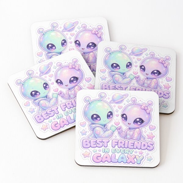 Item preview, Best Friends in Every Galaxy Sweet Pastel Alien Duo designed and sold by BoosterShop.