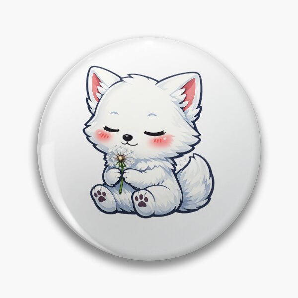 Item preview, Cute White Fox Holding A Dandelion designed and sold by Owcomm.