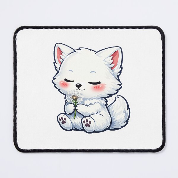 Item preview, Cute White Fox Holding A Dandelion designed and sold by Owcomm.