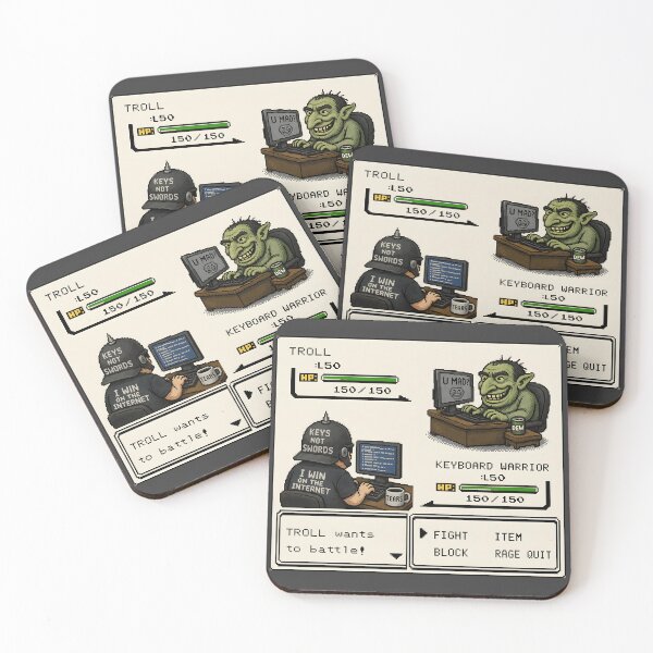 Item preview, Keyboard Warrior vs Troll Retro RPG Gaming Battle Funny Design designed and sold by Hornace88studio.
