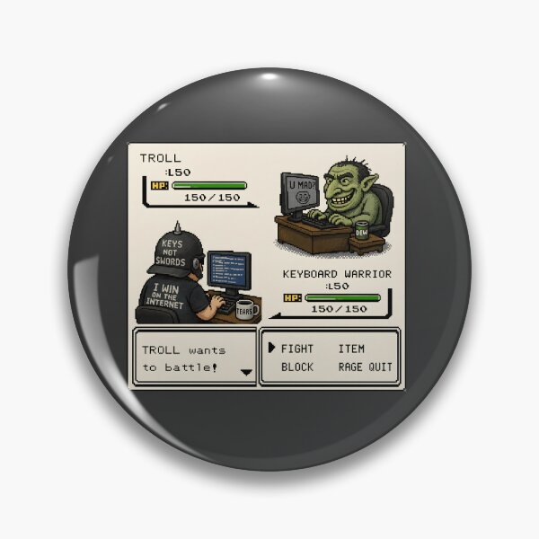Item preview, Keyboard Warrior vs Troll Retro RPG Gaming Battle Funny Design designed and sold by Hornace88studio.