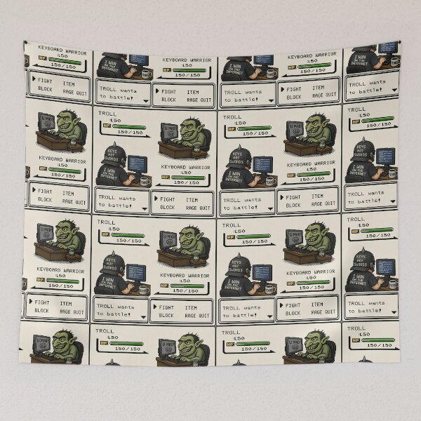 Item preview, Keyboard Warrior vs Troll Retro RPG Gaming Battle Funny Design designed and sold by Hornace88studio.