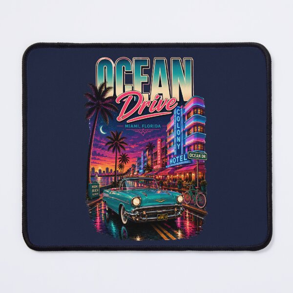 Item preview, Ocean Drive Retro Neon Vintage T-Shirt designed and sold by piketo.