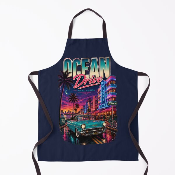 Item preview, Ocean Drive Retro Neon Vintage T-Shirt designed and sold by piketo.