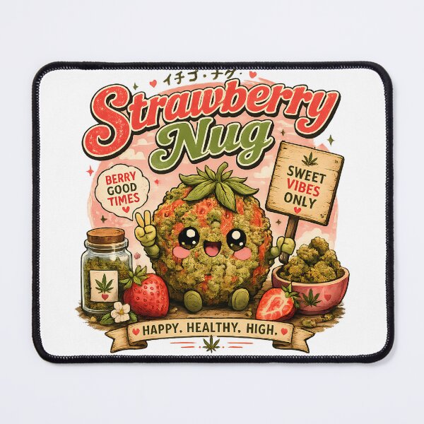 Item preview, Kawaii Strawberry Nug Cannabis Cute Art designed and sold by 91bravo1029.