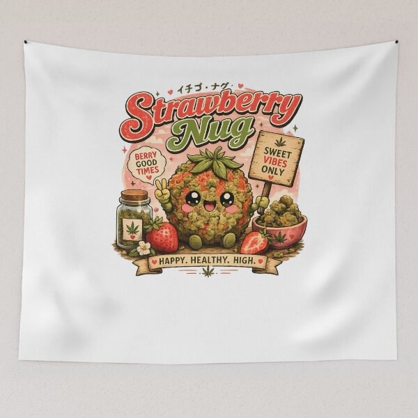 Item preview, Kawaii Strawberry Nug Cannabis Cute Art designed and sold by 91bravo1029.
